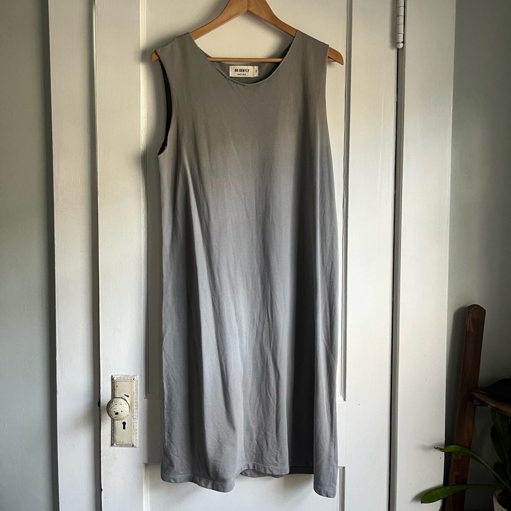 Go Gently Nation Gray French Terry Muscle Frock Dress